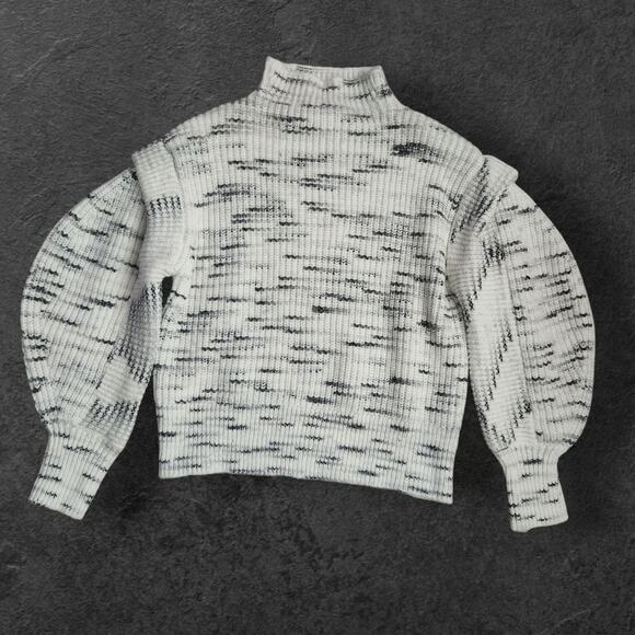 Varley Sweaters - Varley Belgrave Sweater Women's Sz M Balloon Sleeve Dalmatian Knit Marbled